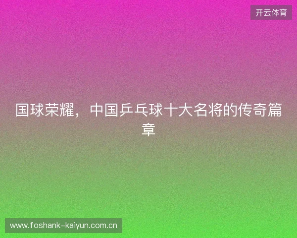 国球荣耀，中国乒乓球十大名将的传奇篇章
